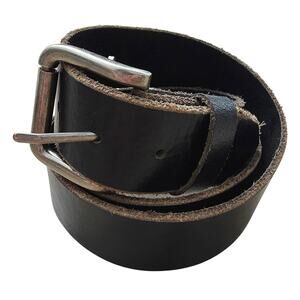 Bill Adler Dark Brown Leather Belt sz 36 R-29040 Minimalist Casual Basic Work